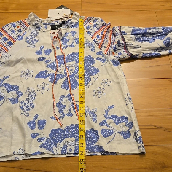 Emily Lovelock NWT Boho Style Bishop Sleeve Loose fitting Blouse size SMALL - Picture 12 of 16